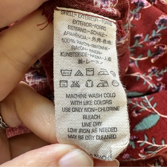 Free People Medium Tree Swing Tunic Red Floral Dress Flowy Boho Top Sleeveless - Picture 6 of 8